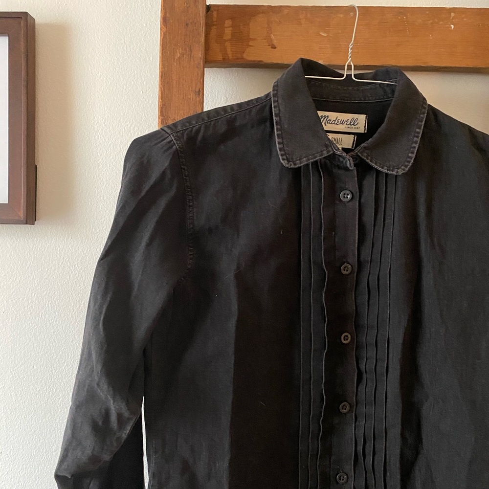 Madewell Black Denim 100% Cotton Button Down
